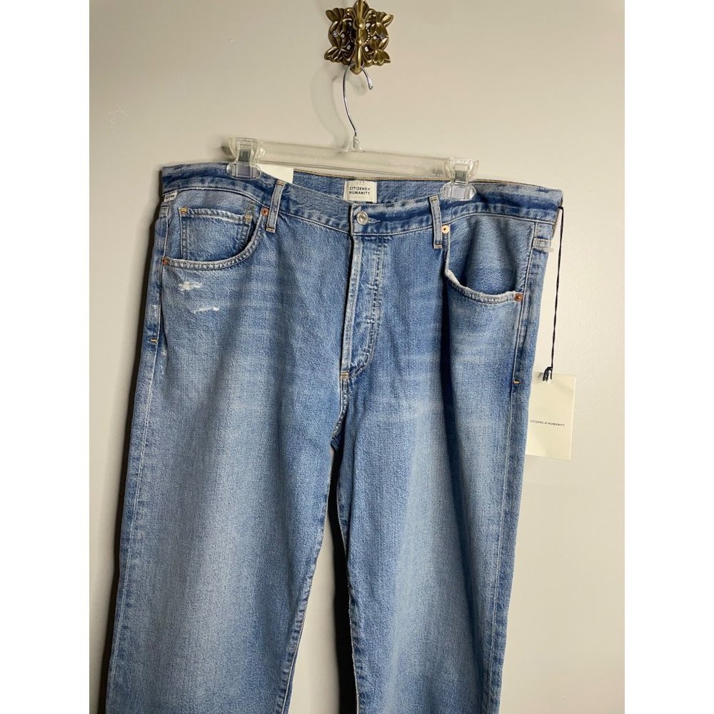 Citizens of Humanity Emery Crop Relaxed Straight Jeans in Old Blue Size 32 NWT - Picture 6 of 8